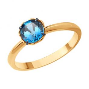 Золотое кольцо Diamant с Лондон топазом 51-310-01766-2 фото