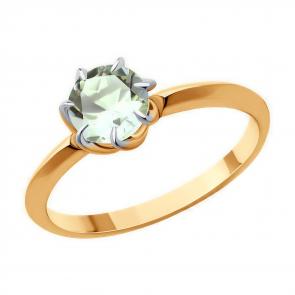 Золотое кольцо Diamant с празиолитом 51-310-01774-2 фото