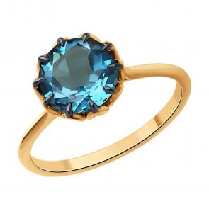 Золотое кольцо Diamant с Лондон топазом 51-310-01811-1 фото