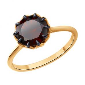 Золотое кольцо Diamant с гранатом 51-310-01811-2 фото