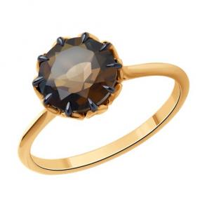 Золотое кольцо Diamant с раухтопазом 51-310-01811-3 фото