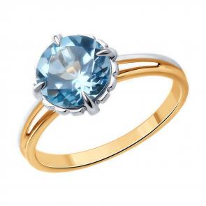 Золотое кольцо Diamant с топазом 51-310-01845-1 фото
