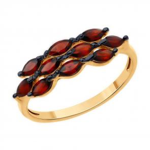 Золотое кольцо Diamant с гранатом 51-310-01869-2 фото
