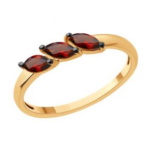 Золотое кольцо Diamant с гранатом 51-310-02012-2 фото