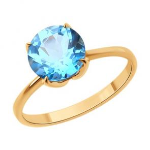 Золотое кольцо Diamant с топазом и эмалью 51-310-02058-1 фото