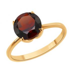 Золотое кольцо Diamant с гранатом и эмалью 51-310-02058-3 фото