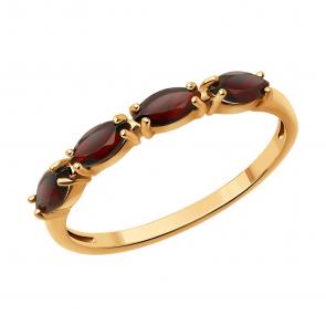 Золотое кольцо Diamant с гранатом 51-310-02152-2 фото