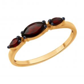 Золотое кольцо Diamant с гранатом 51-310-02465-2 фото