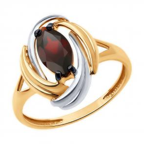 Золотое кольцо Diamant с гранатом 51-310-02475-2 фото