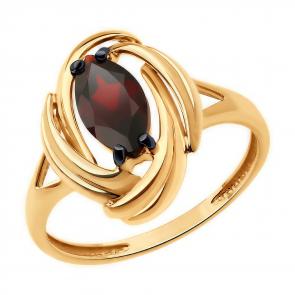 Золотое кольцо Diamant с гранатом 51-310-02475-3 фото