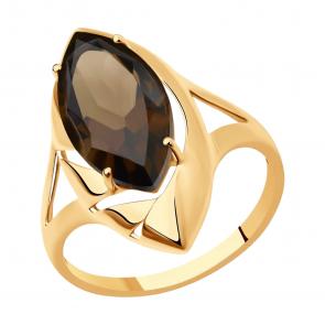 Золотое кольцо Diamant с раухтопазом 51-310-02682-1 фото