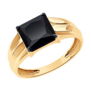 Золотое кольцо Diamant с ониксом 51-312-02445-1 фото