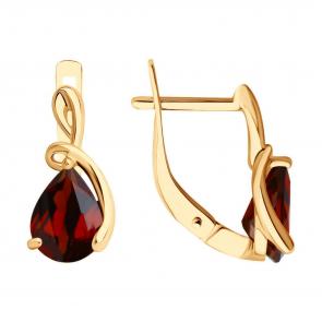 Золотые серьги Diamant с гранатом 51-320-01560-1 фото