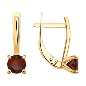 Золотые серьги Diamant с гранатом 51-320-01747-2 фото