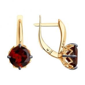 Золотые серьги Diamant с гранатом 51-320-01763-3 фото