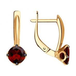 Золотые серьги Diamant с гранатом 51-320-01767-2 фото