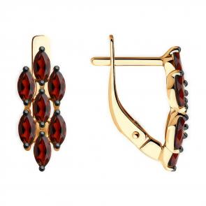 Золотые серьги Diamant с гранатом 51-320-01869-2 фото
