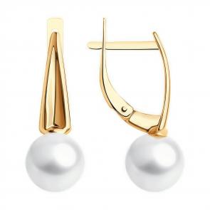 Золотые серьги Diamant с жемчугом 51-320-01910-1 фото