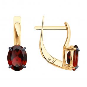 Золотые серьги Diamant с гранатом 51-320-01929-2 фото