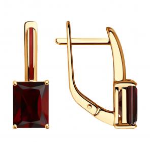 Золотые серьги SOKOLOV с гранатом и эмалью 51-320-02171-2 фото