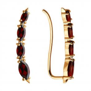 Золотые серьги Diamant с гранатом 51-320-02451-2 фото