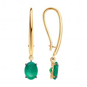 Золотые серьги Diamant с агатом 51-321-01929-6 фото