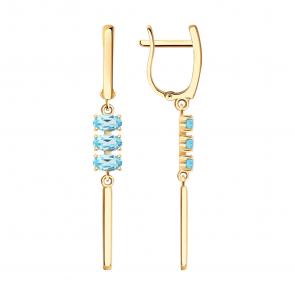 Золотые серьги SOKOLOV с топазом 51-321-02992-1 фото