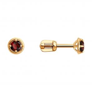 Золотые серьги Diamant с гранатом 51-322-01306-2 фото