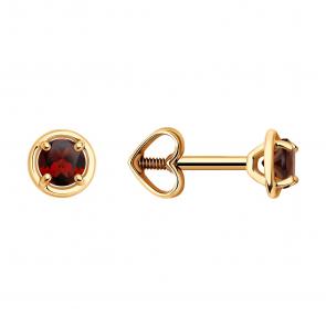 Золотые серьги Diamant с гранатом 51-322-01306-6 фото