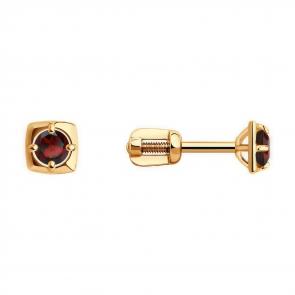 Золотые серьги Diamant с гранатом 51-322-01307-2 фото