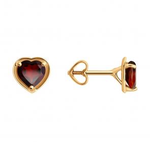 Золотые серьги Diamant с гранатом 51-322-01323-2 фото