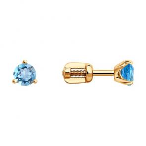 Золотые серьги Diamant с топазом 51-322-01692-2 фото