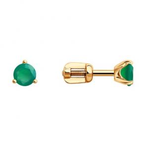 Золотые серьги Diamant с агатом 51-322-01692-5 фото