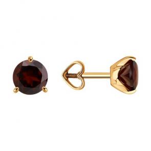Золотые серьги Diamant с гранатом 51-322-01699-8 фото
