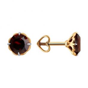 Золотые серьги Diamant с гранатом 51-322-01766-6 фото