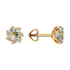 Золотые серьги Diamant с празиолитом 51-322-01774-6 фото