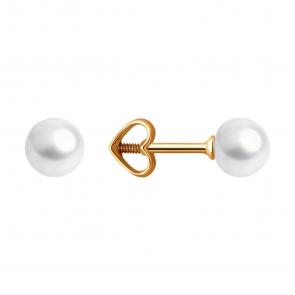 Золотые серьги Diamant с жемчугом 51-322-01839-2 фото