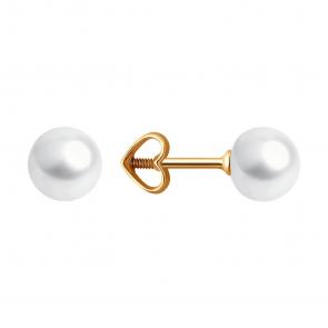 Золотые серьги SOKOLOV с жемчугом 51-322-01839-3 фото