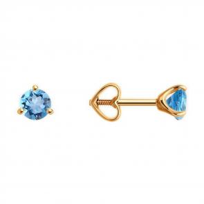 Золотые серьги Diamant с топазом 51-322-01944-2 фото