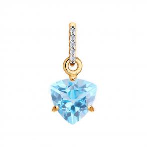 Золотая подвеска Diamant с топазом и фианитом 51-330-00291-1 фото