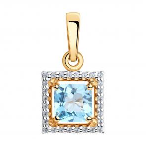 Золотая подвеска Diamant с топазом и фианитом 51-330-00294-1 фото