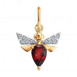 Золотая подвеска Diamant с фианитом и гранатом 51-330-00419-1 фото