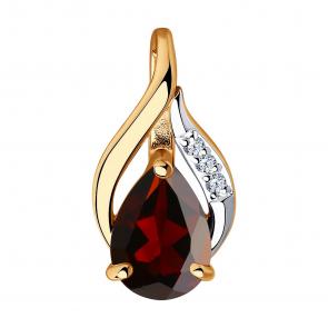 Золотая подвеска Diamant с фианитом и гранатом 51-330-00985-2 фото