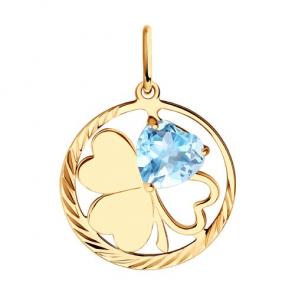 Золотая подвеска Diamant с топазом 51-330-01354-1 фото