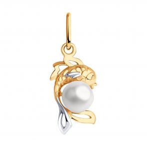 Золотая подвеска Diamant с жемчугом 51-330-01720-1 фото