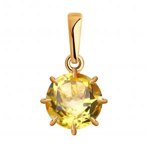 Золотая подвеска Diamant с цитрином 51-330-01765-4 фото
