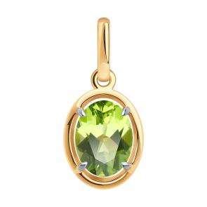 Золотая подвеска Diamant с хризолитом 51-330-01927-3 фото