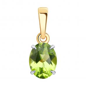 Золотая подвеска Diamant с хризолитом 51-330-01929-3 фото