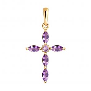 Золотая подвеска Diamant с аметистом 51-330-02045-4 фото