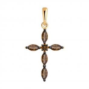 Золотая подвеска Diamant с раухтопазом 51-330-02045-7 фото